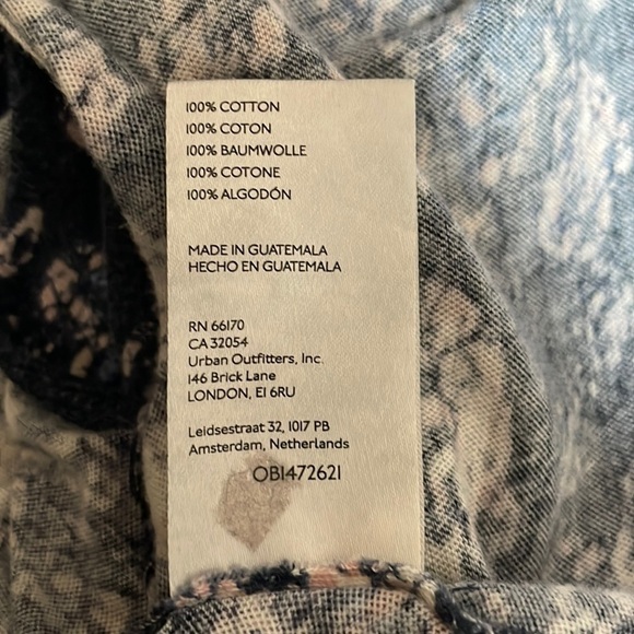 Free People We The Free Blue/White/Pink Floral Daisy Cotton Tank Top Size Medium - Picture 9 of 10